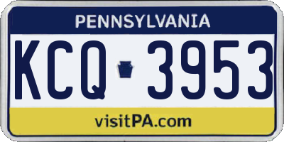PA license plate KCQ3953