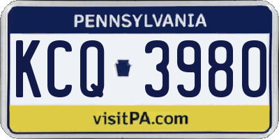 PA license plate KCQ3980