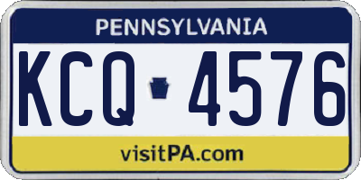 PA license plate KCQ4576