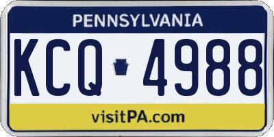 PA license plate KCQ4988