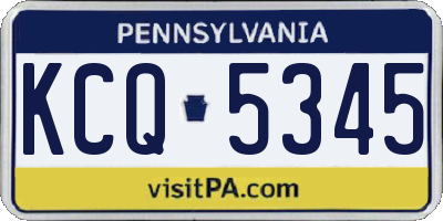 PA license plate KCQ5345