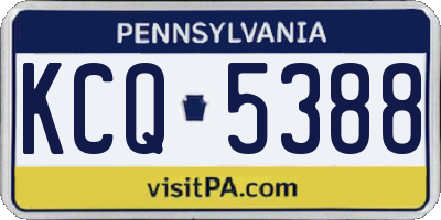 PA license plate KCQ5388