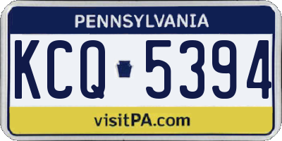 PA license plate KCQ5394