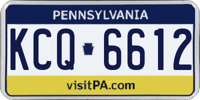 PA license plate KCQ6612