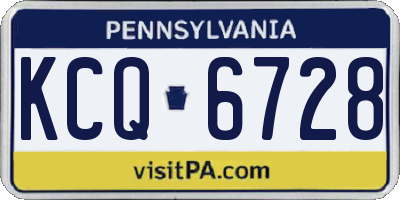PA license plate KCQ6728