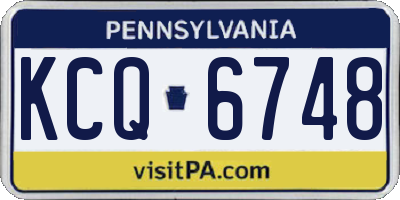 PA license plate KCQ6748