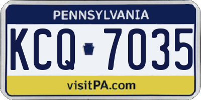 PA license plate KCQ7035