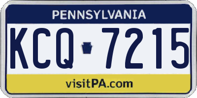 PA license plate KCQ7215