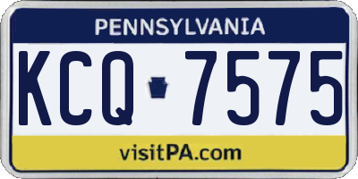 PA license plate KCQ7575
