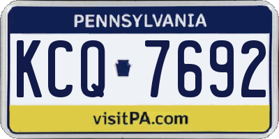 PA license plate KCQ7692