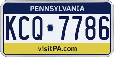 PA license plate KCQ7786