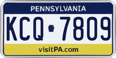 PA license plate KCQ7809