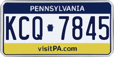 PA license plate KCQ7845