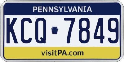 PA license plate KCQ7849