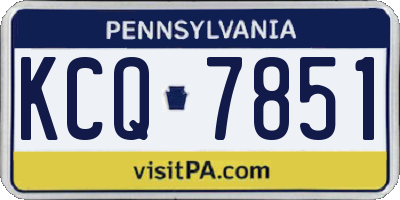 PA license plate KCQ7851