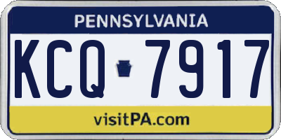PA license plate KCQ7917