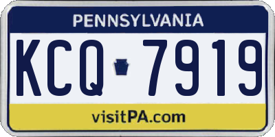 PA license plate KCQ7919