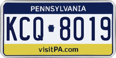 PA license plate KCQ8019