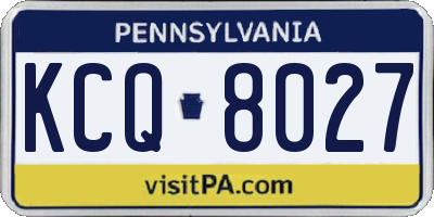 PA license plate KCQ8027