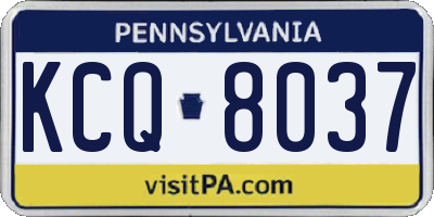 PA license plate KCQ8037