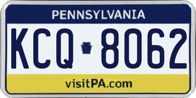 PA license plate KCQ8062