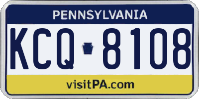 PA license plate KCQ8108