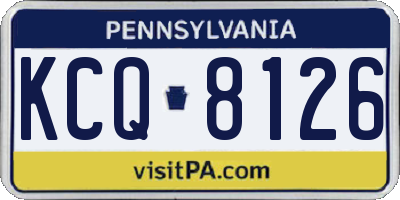 PA license plate KCQ8126