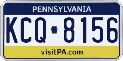 PA license plate KCQ8156