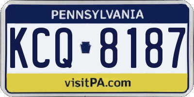 PA license plate KCQ8187