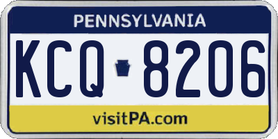 PA license plate KCQ8206