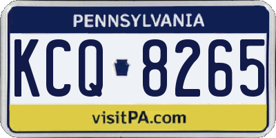 PA license plate KCQ8265