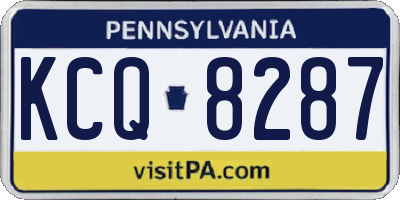 PA license plate KCQ8287