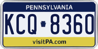 PA license plate KCQ8360