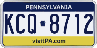 PA license plate KCQ8712