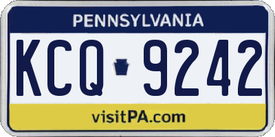 PA license plate KCQ9242