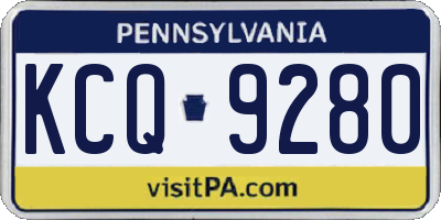 PA license plate KCQ9280