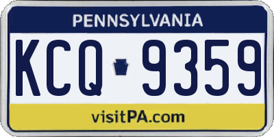 PA license plate KCQ9359