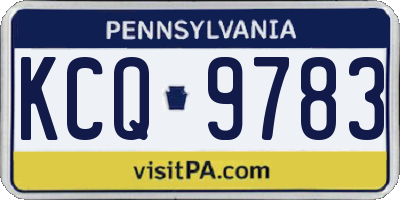 PA license plate KCQ9783