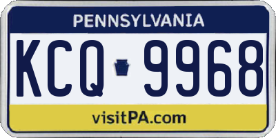 PA license plate KCQ9968