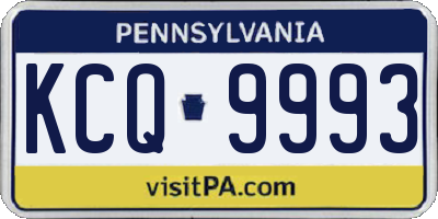 PA license plate KCQ9993