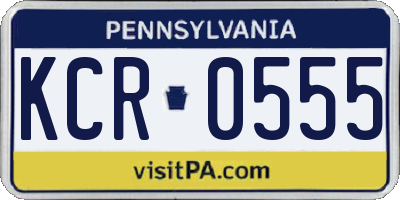 PA license plate KCR0555