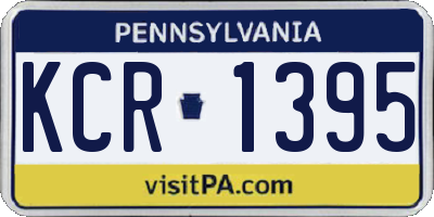 PA license plate KCR1395