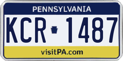 PA license plate KCR1487