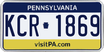 PA license plate KCR1869