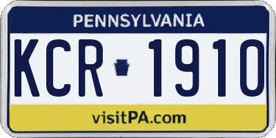PA license plate KCR1910