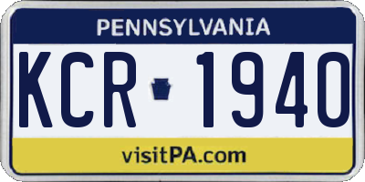 PA license plate KCR1940
