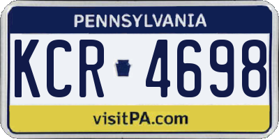 PA license plate KCR4698