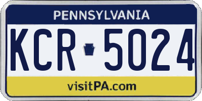 PA license plate KCR5024