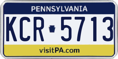 PA license plate KCR5713