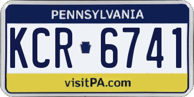 PA license plate KCR6741